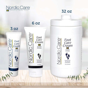Nordic Care label close-up listing urea glycerin lactic acid and soothing oils