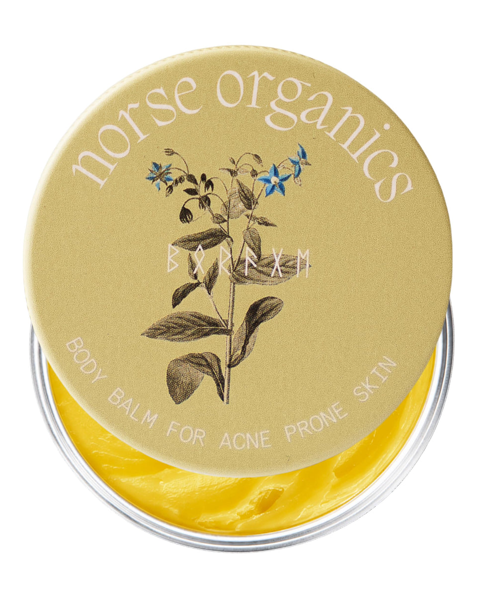Norse Organics front jar showing label and compact 1.7 oz size benefit