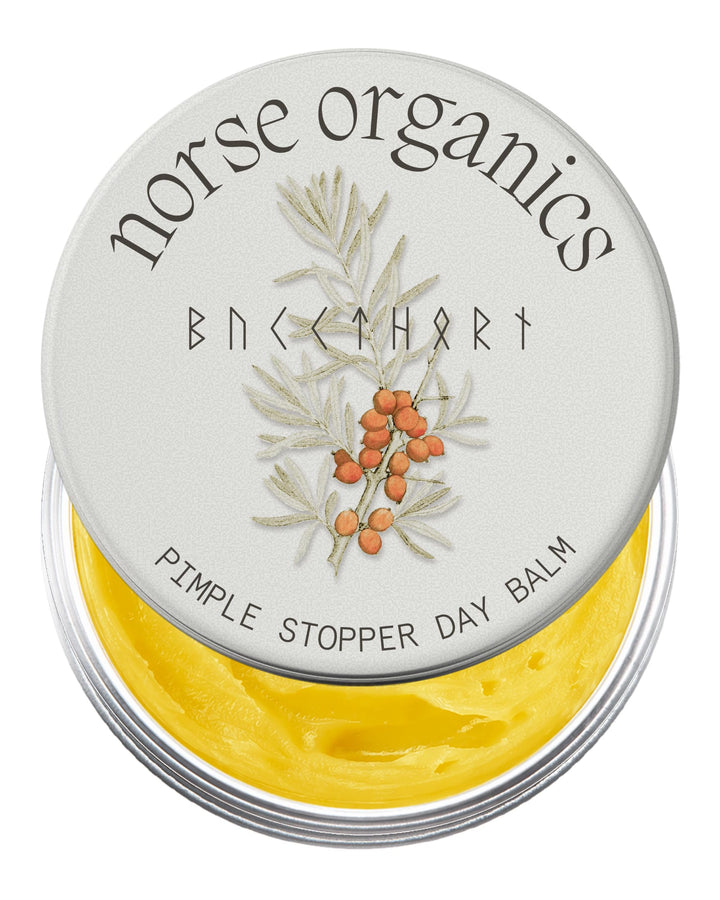 Norse Organics front jar showing product and compact size for travel