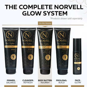 Norvell applying body butter to arm for smooth, even tan maintenance