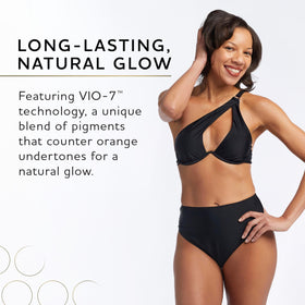 Norvell before and after arm comparison showing natural-looking, balanced tan results