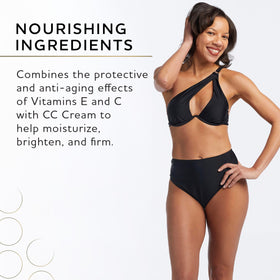 Side-by-side before and after with Norvell showing improved even tone and natural bronze