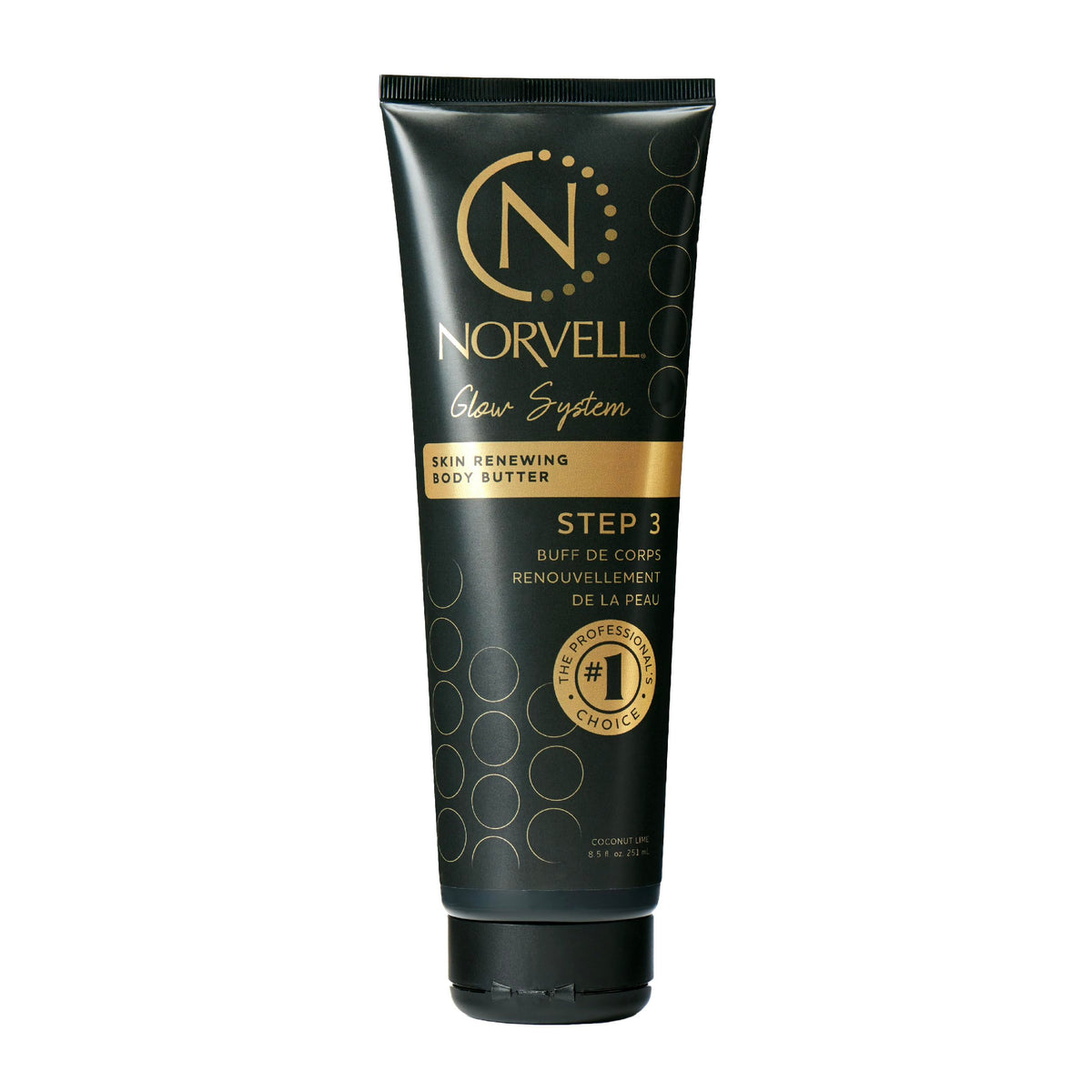 Norvell body butter front packaging showing product and brand benefits