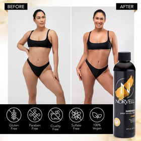 Norvell Cosmo on model before and after for natural glow