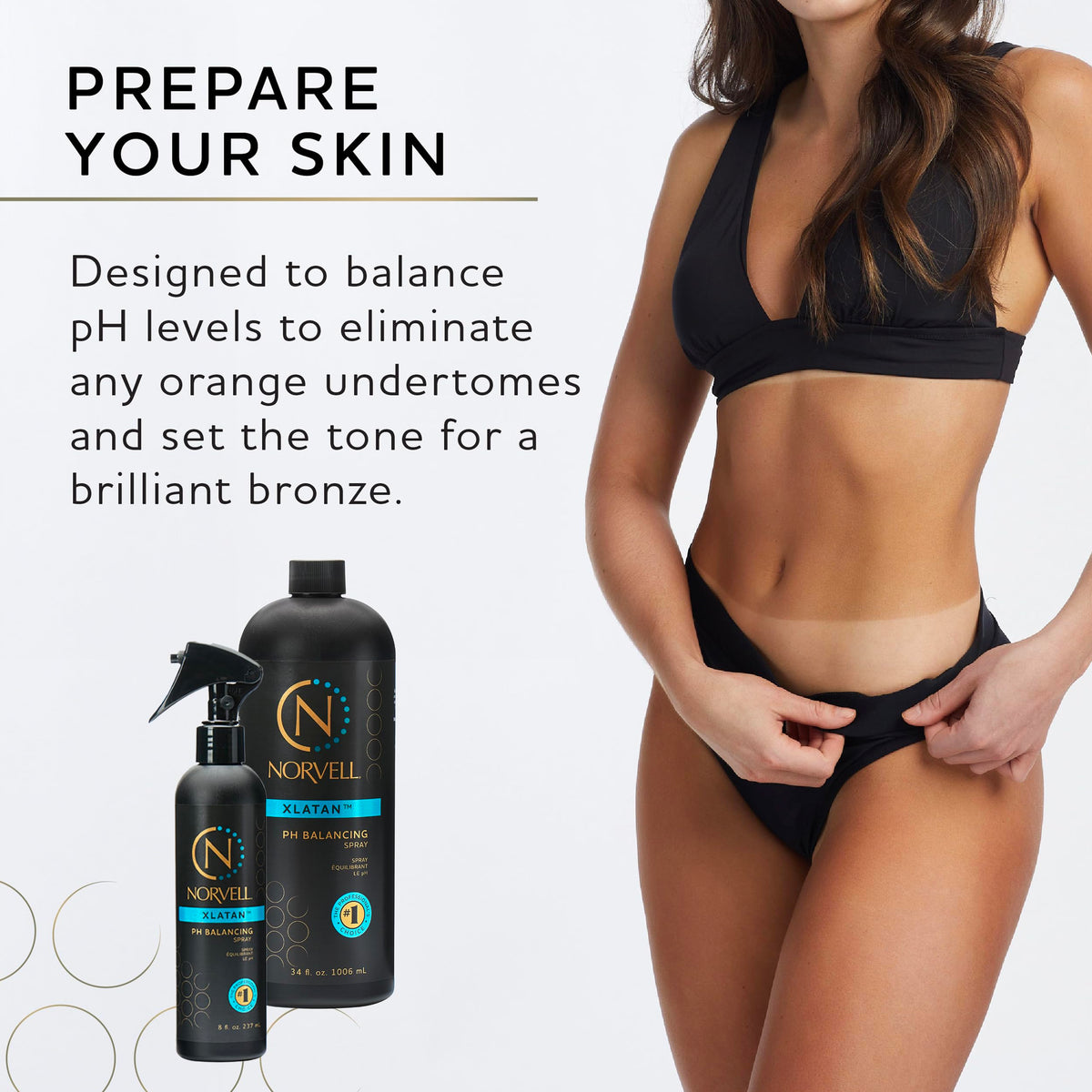 Norvell being sprayed on arm to show priming before tanning