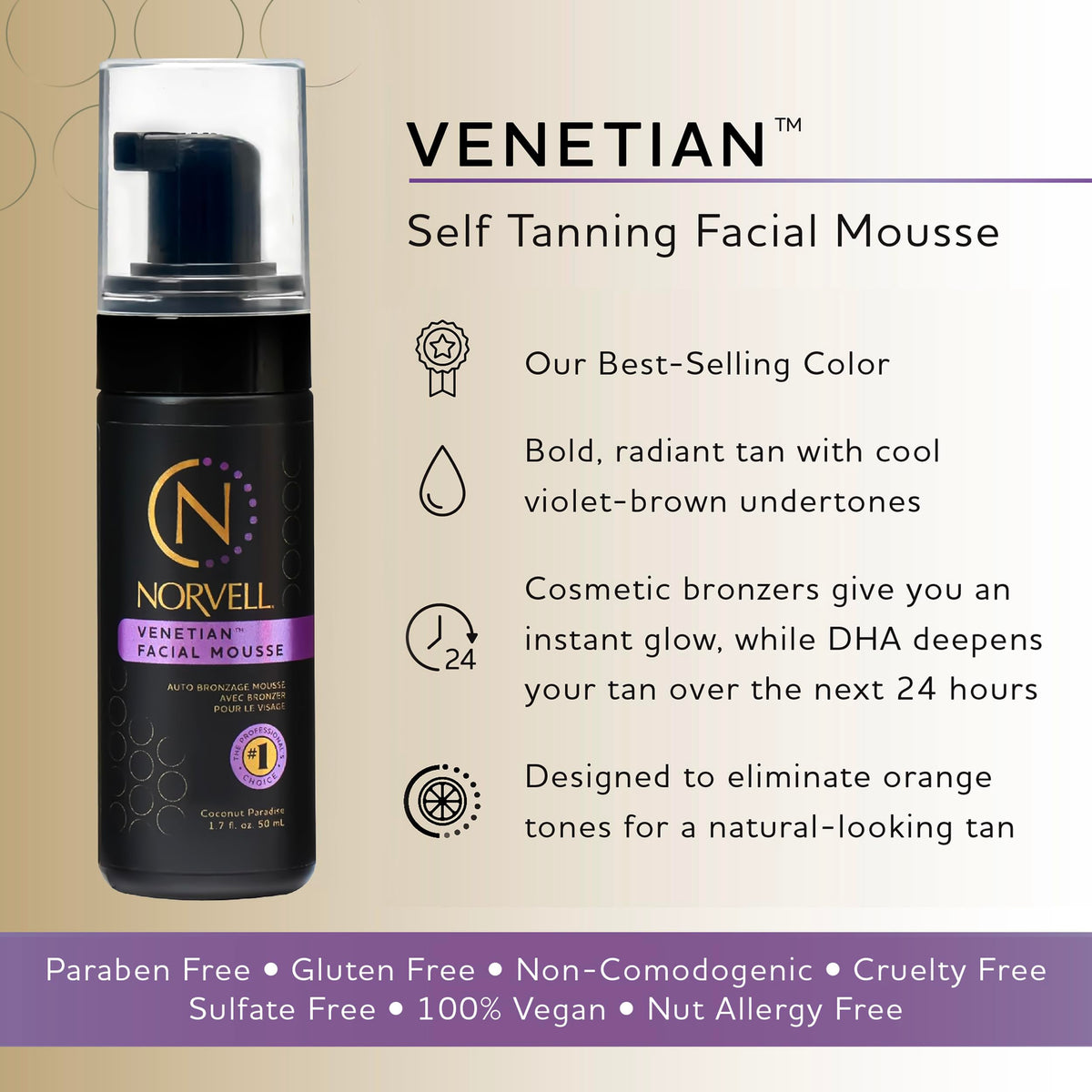 Norvell mousse texture close-up displaying velvety, lightweight finish benefit