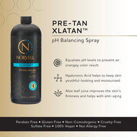 Norvell spraying XLATAN mist from nozzle demonstrating easy application benefit