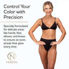 Norvell label close-up highlighting product name and directions for professional benefit