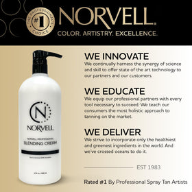 Norvell in-use by stylist prepping client for spray tan to prevent over-absorption