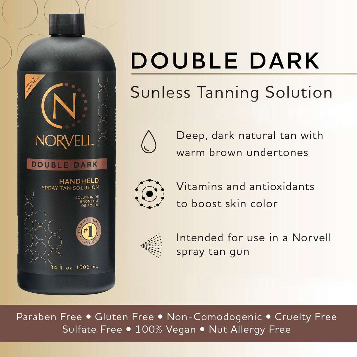 Norvell label close-up detailing ingredients and clean-beauty benefits