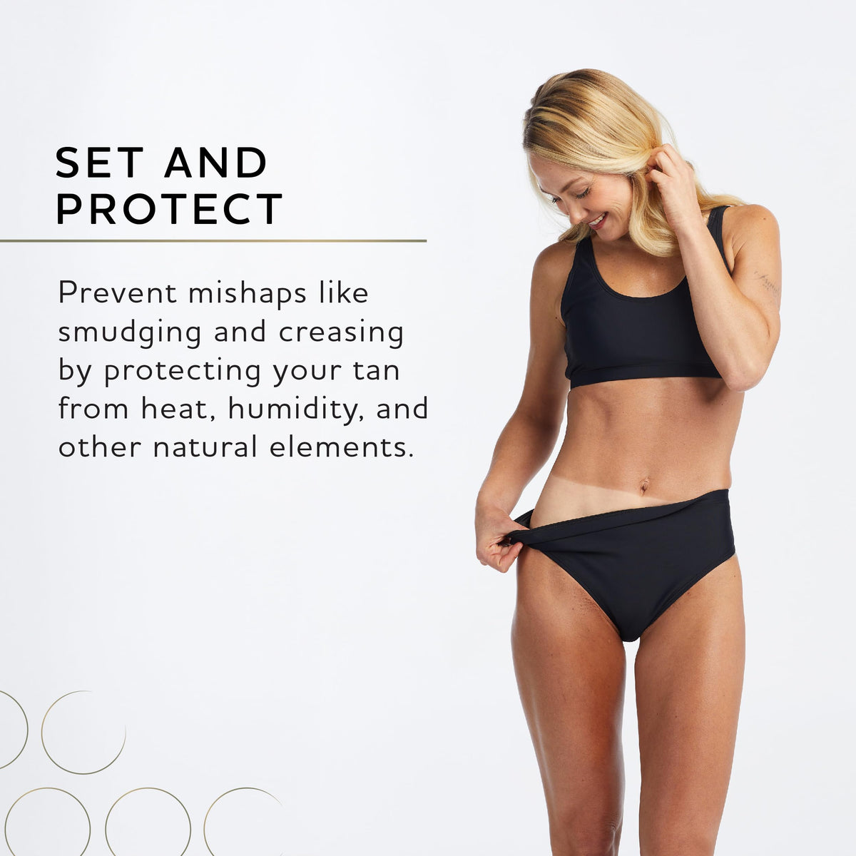 Applying Norvell Tan-Lucent in hand to absorb moisture and prevent tacky feel