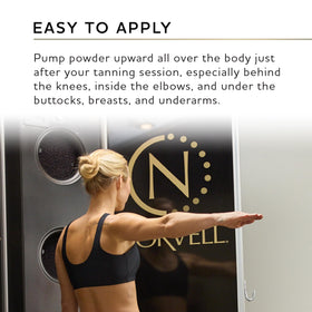 Norvell Tan-Lucent placed in a salon kit near a spray tanning booth for professional use
