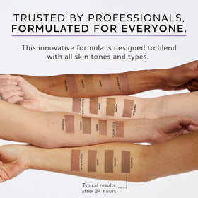 Before and after comparison using Norvell Venetian showing deeper, balanced tan