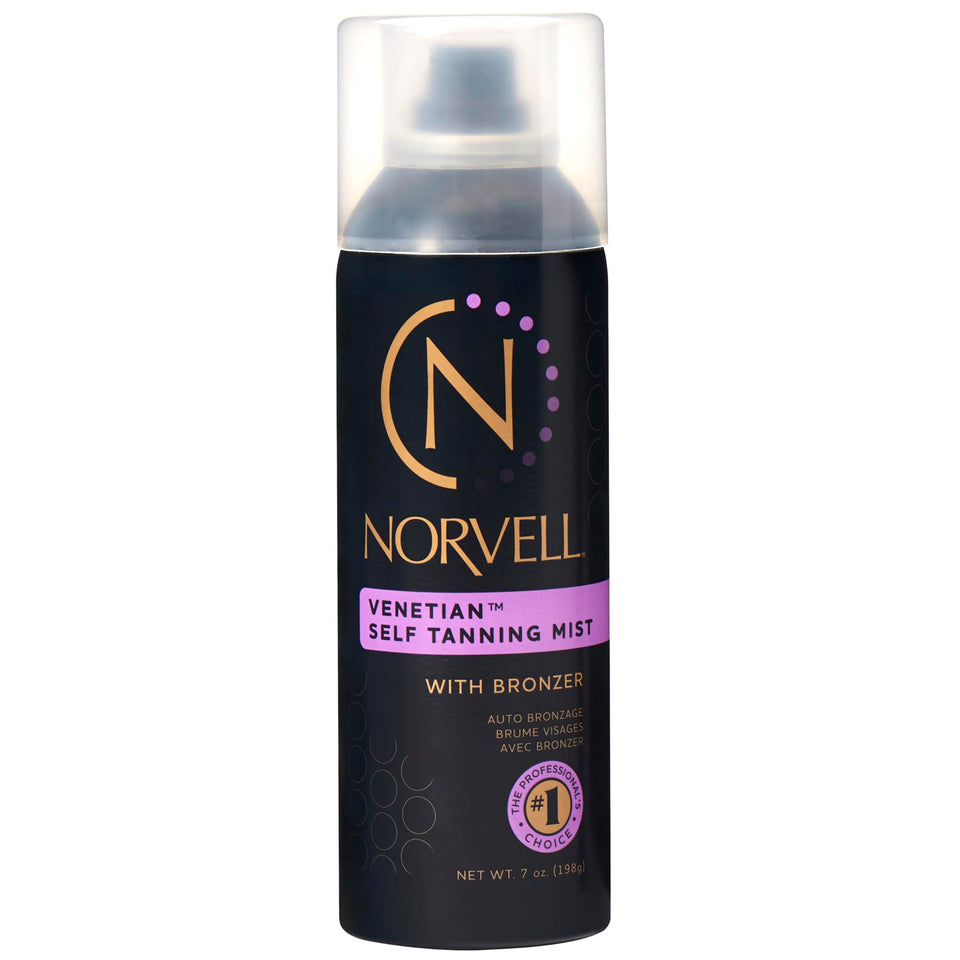 Norvell bottle front packaging showing product and instant bronzer benefit