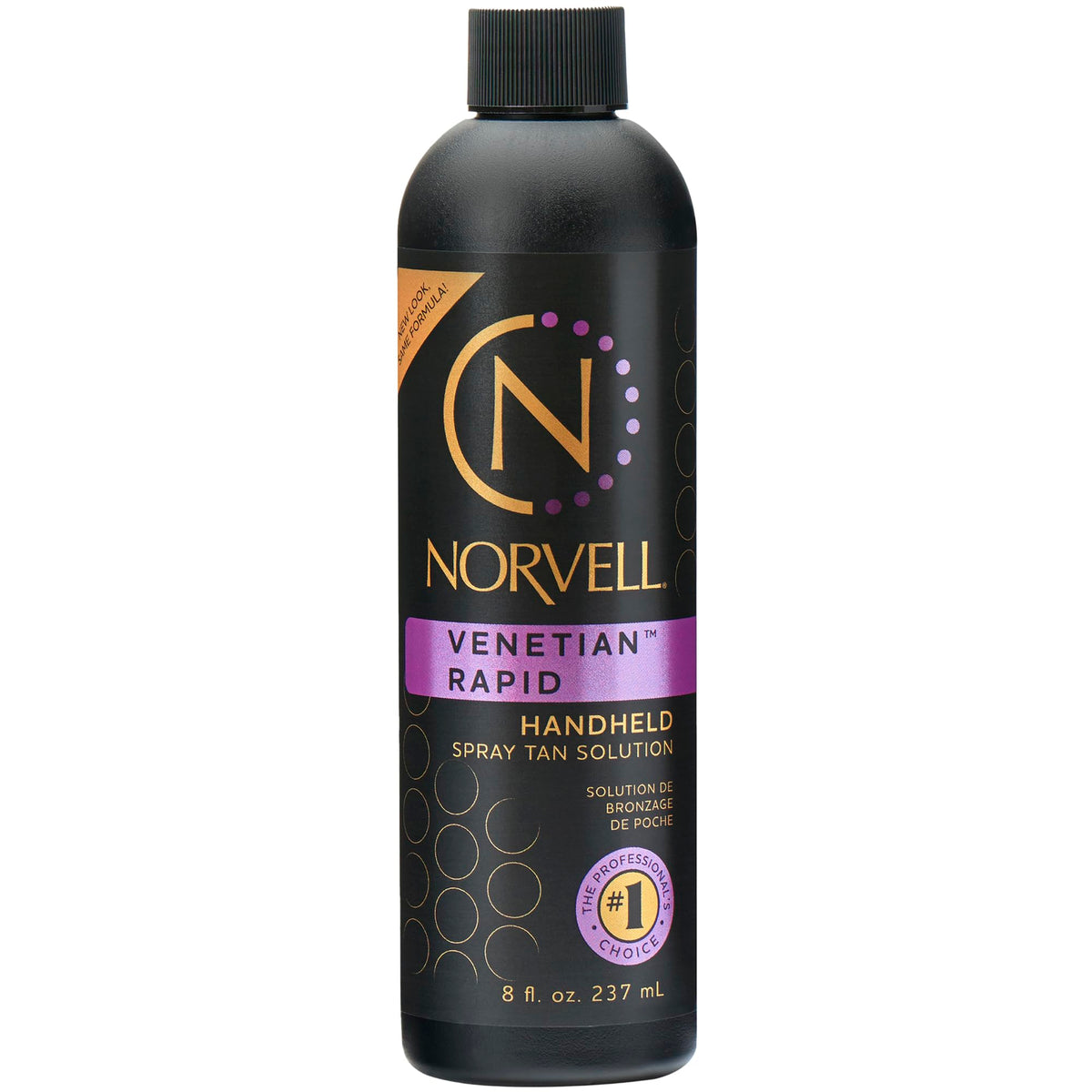 Norvell Venetian One front label showing professional tan solution and benefits