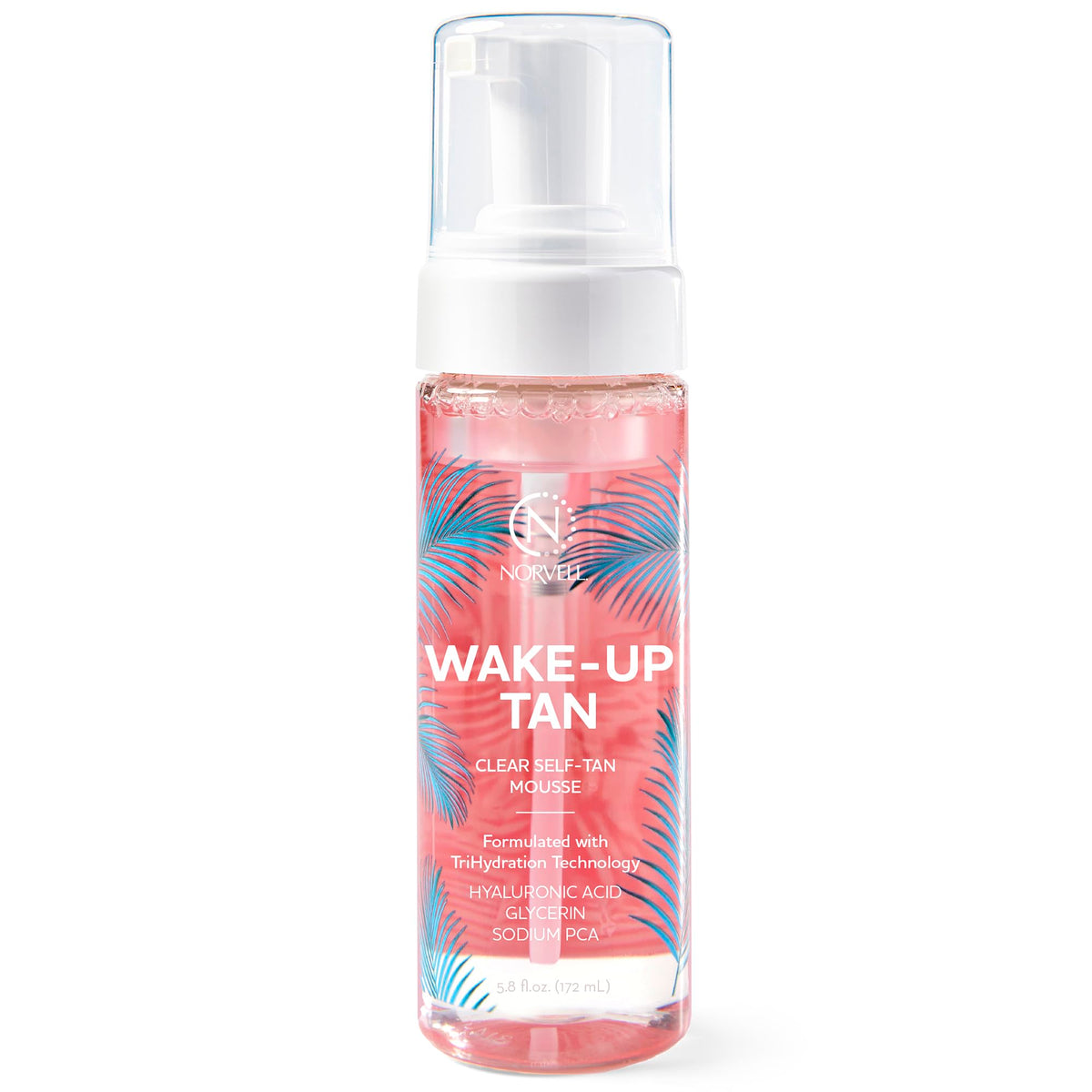 Norvell front packaging showing clear mousse and product benefit of no-transfer