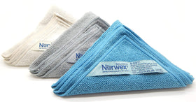 Norwex body cloth in shower use demonstrating gentle water-only cleansing benefit