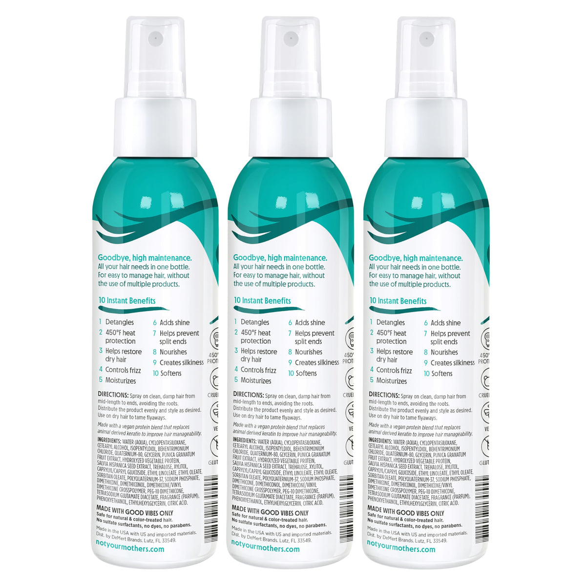 Not Your Mother's open cap revealing ingredient list for informed, safe use