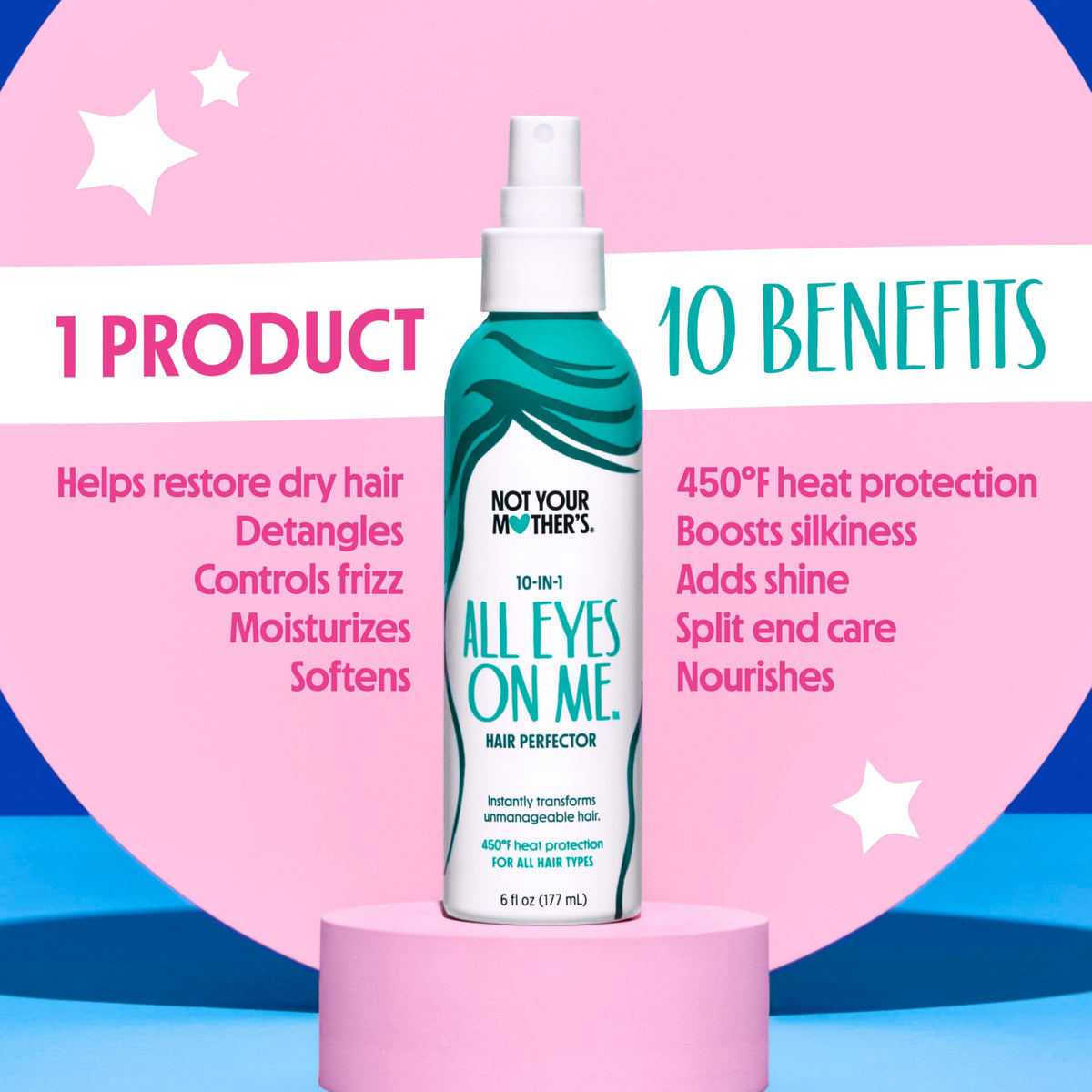 Not Your Mother's fine mist spray in action for even application and heat protection