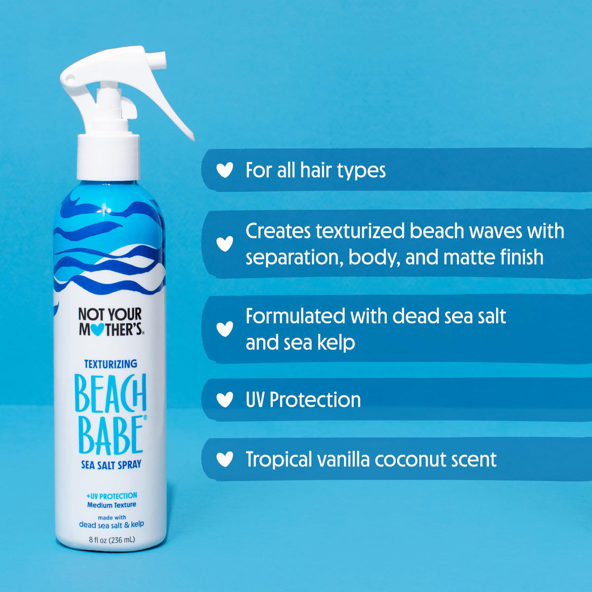 Not Your Mother's label close-up highlighting sea salt and sea kelp benefits for body