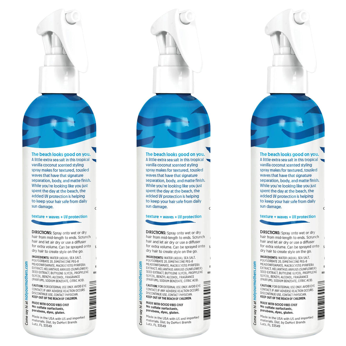 Not Your Mother's bottle inside a travel bag ready for on-the-go texture refresh