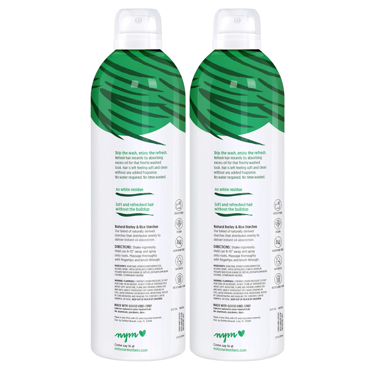 Not Your Mother's back label showing ingredient list and usage benefits