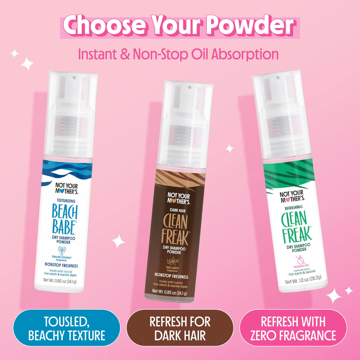 Not Your Mother's used in styled hair highlighting refreshed, volumized finish