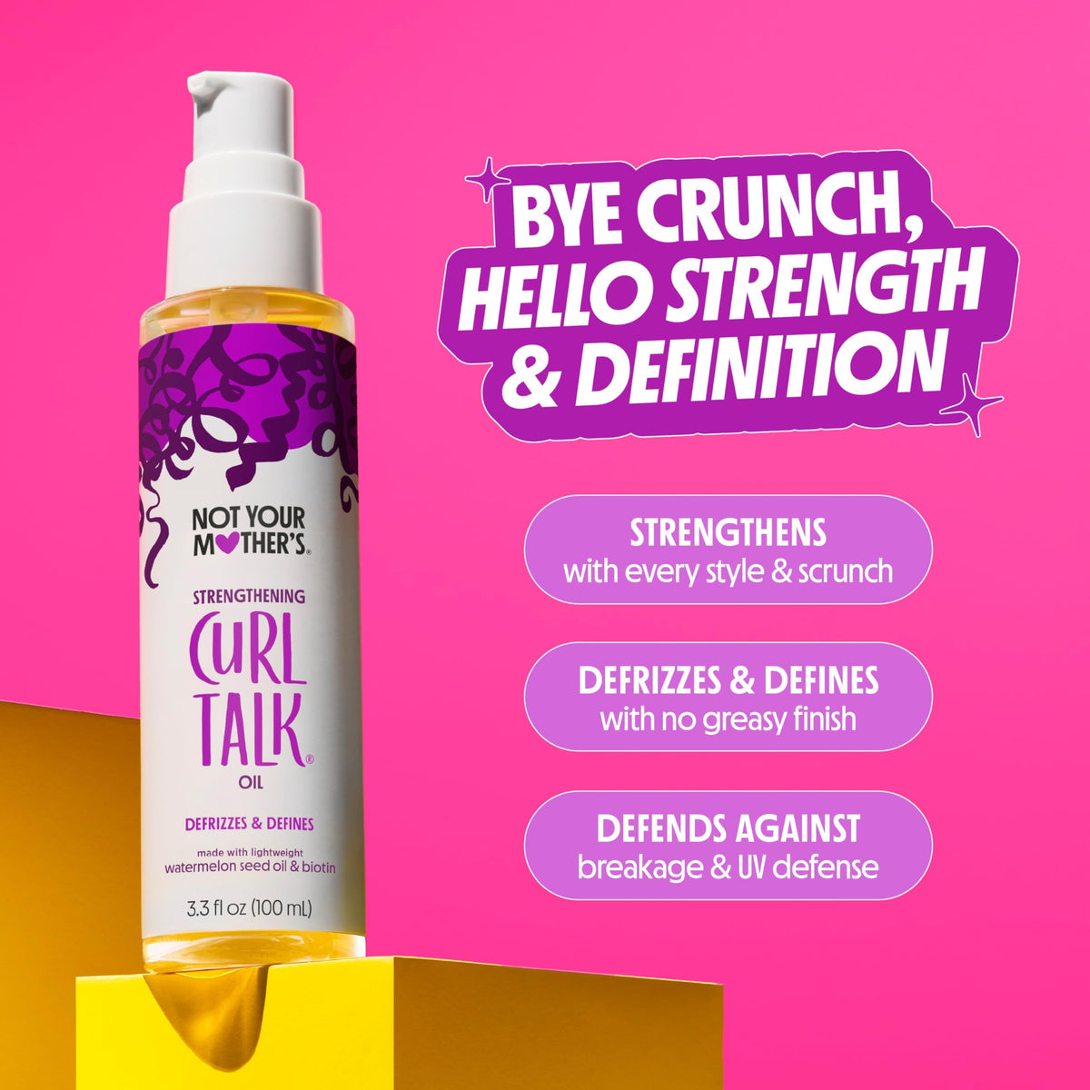 Not Your Mother's applying oil to damp curly hair for definition
