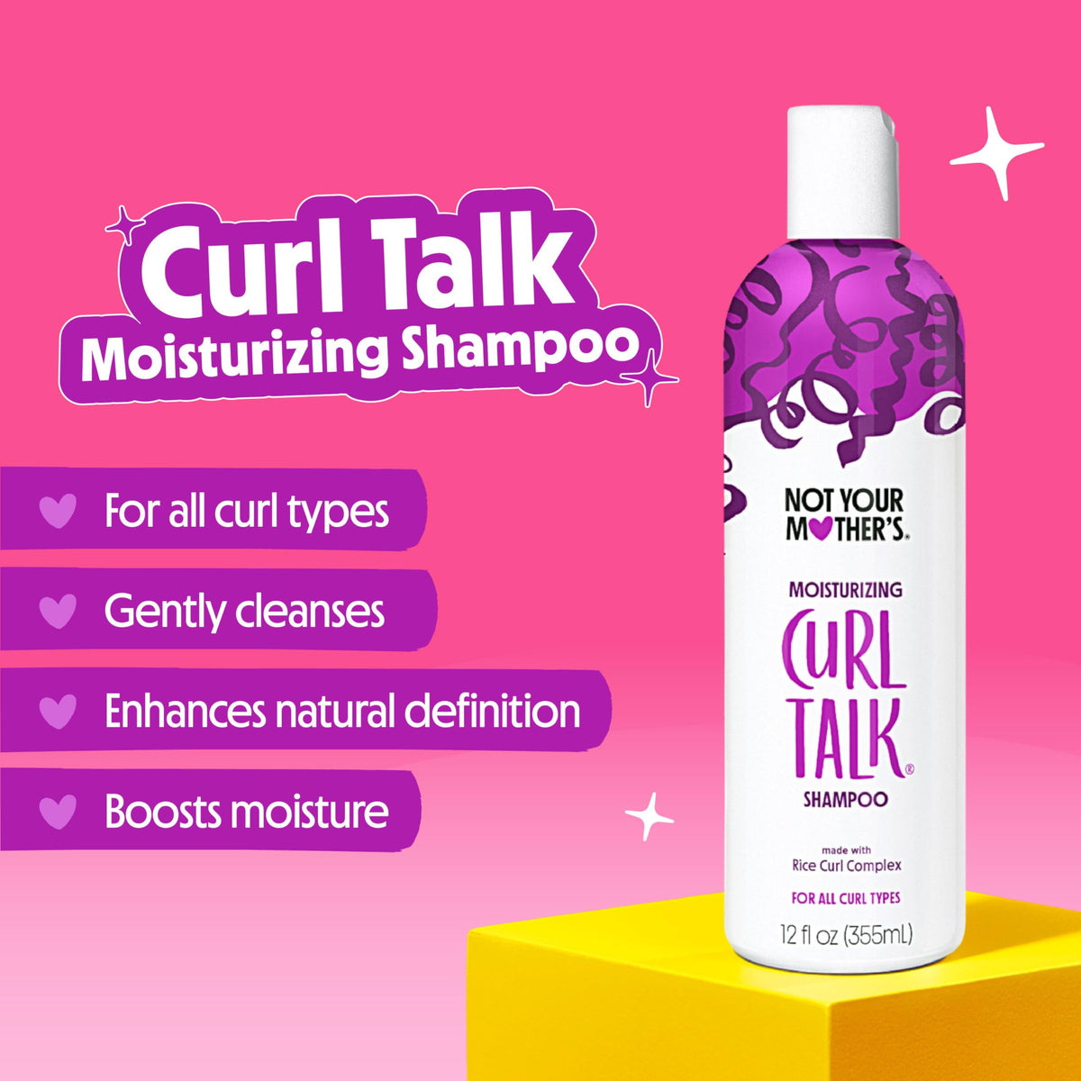 Not Your Mother's shampoo pump closeup showing easy dispensing and gentle cleansing