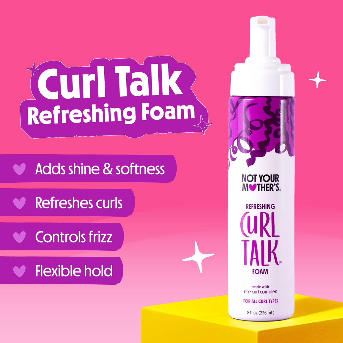 Not Your Mother's products being applied to wet hair for styling and definition