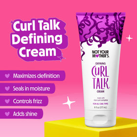 Not Your Mother's defining cream jar open showing creamy texture and shine