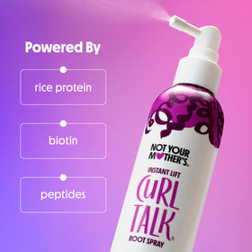 Not Your Mother's ingredient callout with biotin and peptides emphasizing hair-strength benefits