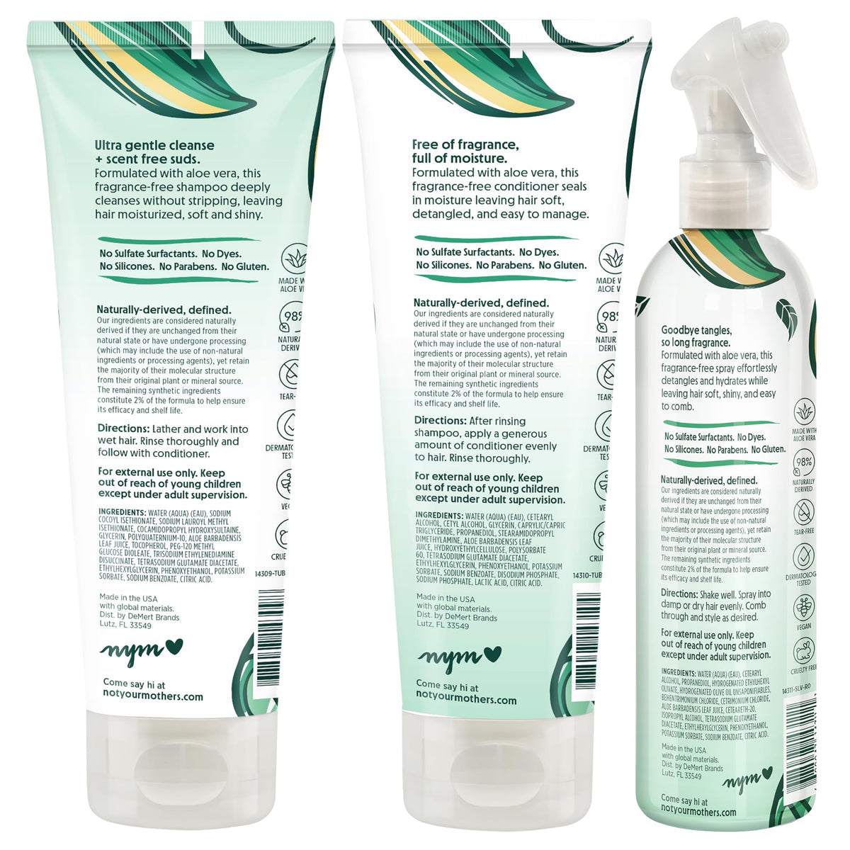 Not Your Mother's detangling demo with child using spray to reduce brushing time