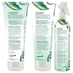 Not Your Mother's detangling demo with child using spray to reduce brushing time