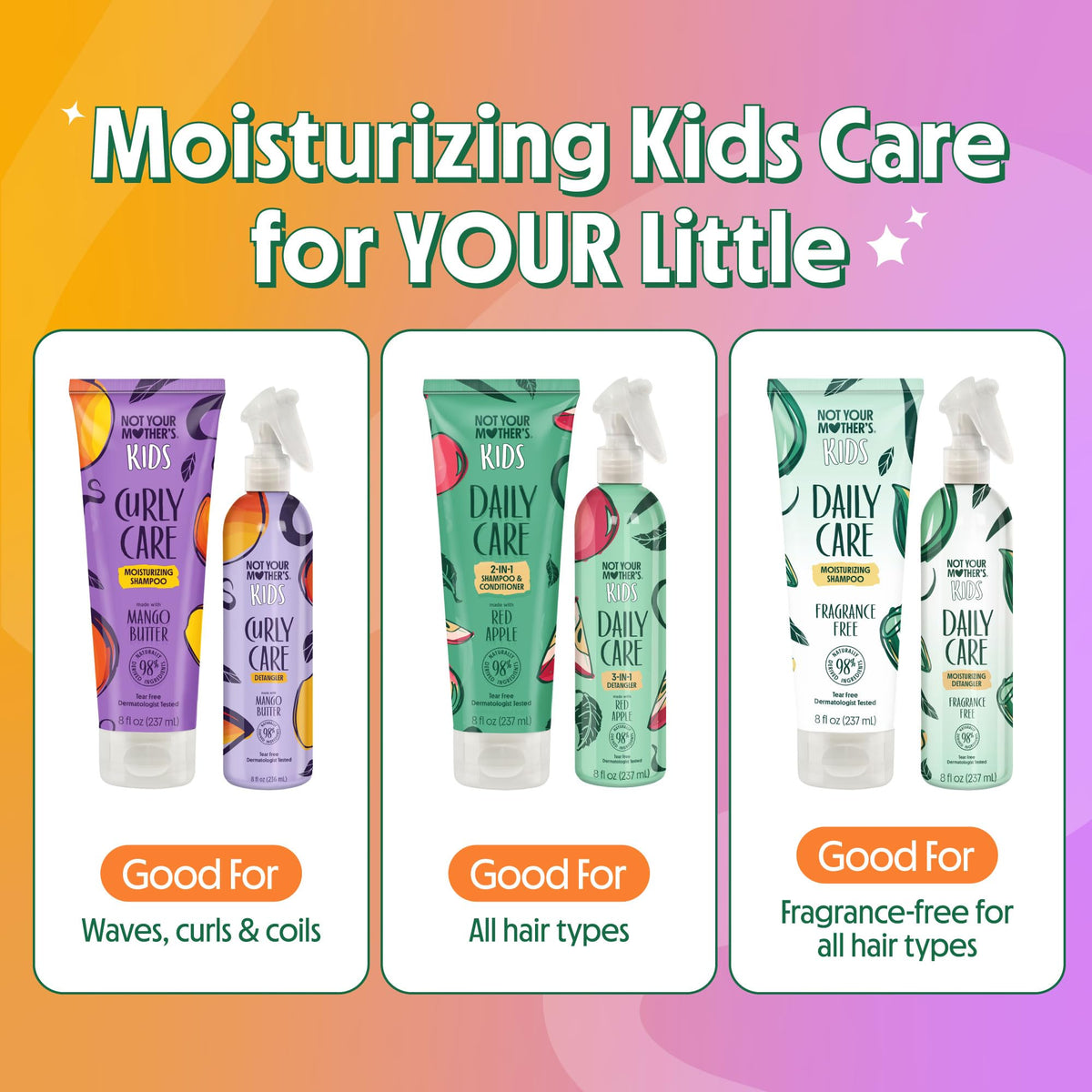 Not Your Mother's family bathroom lifestyle shot showing calm, fragrance-free hair care