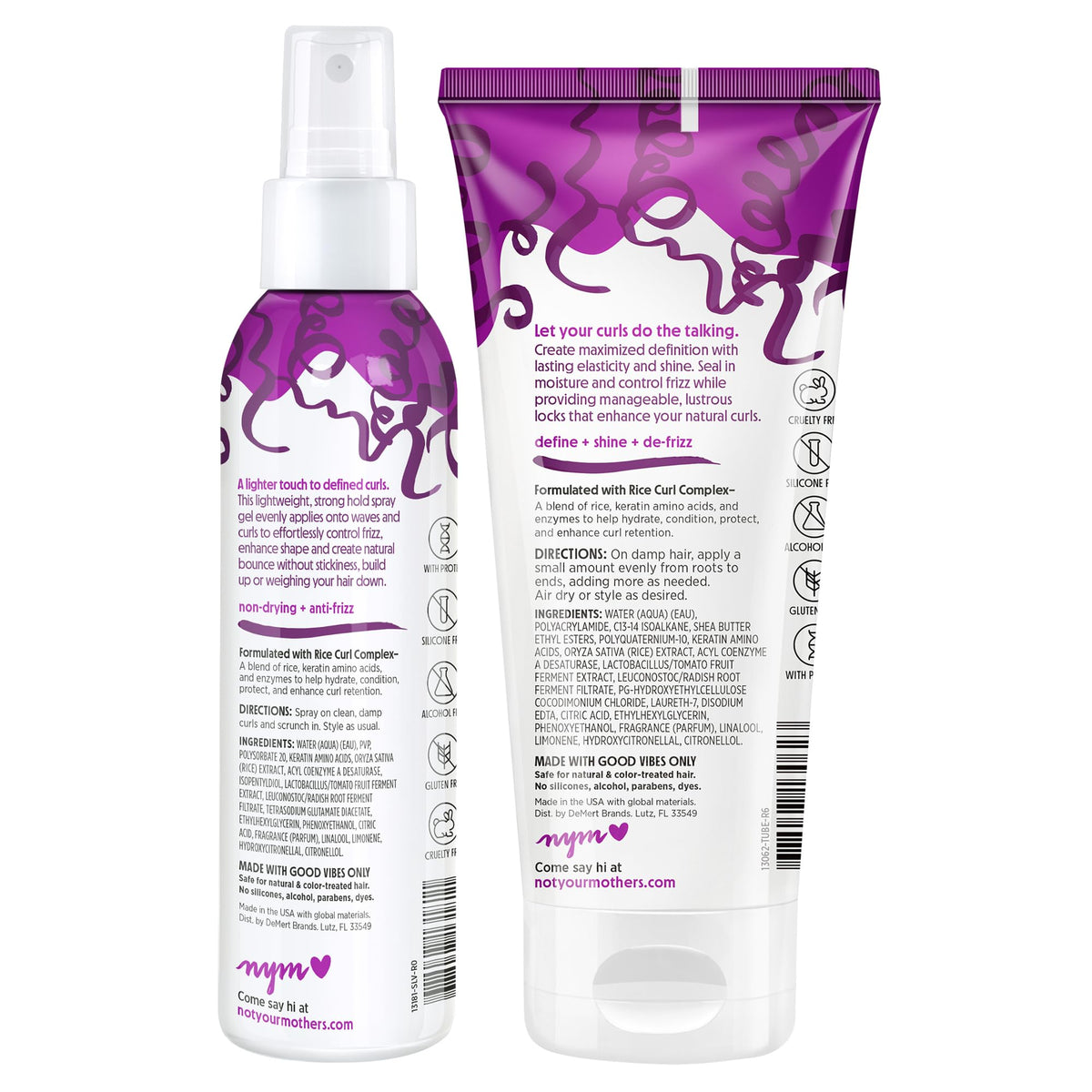 Not Your Mother's curl products staged on bathroom shelf for daily routine