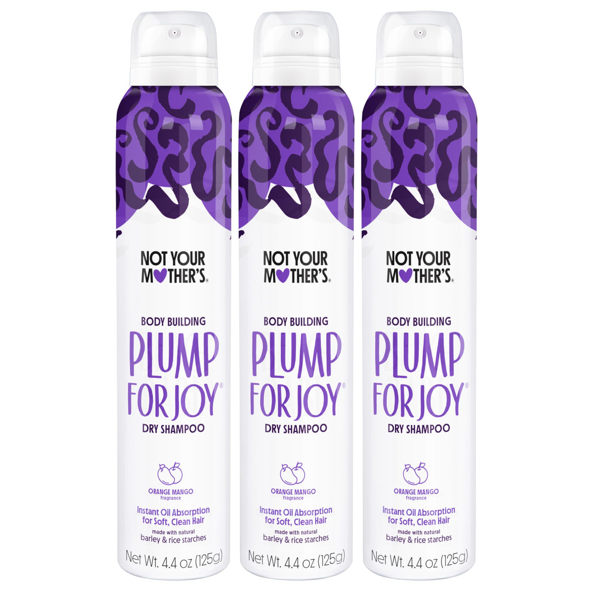Not Your Mother's front packaging showing 4.4 oz can and orange mango scent benefit