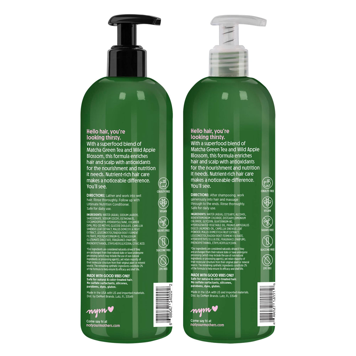 Not Your Mother's PCR bottle mark emphasizing recycled packaging environmental benefit