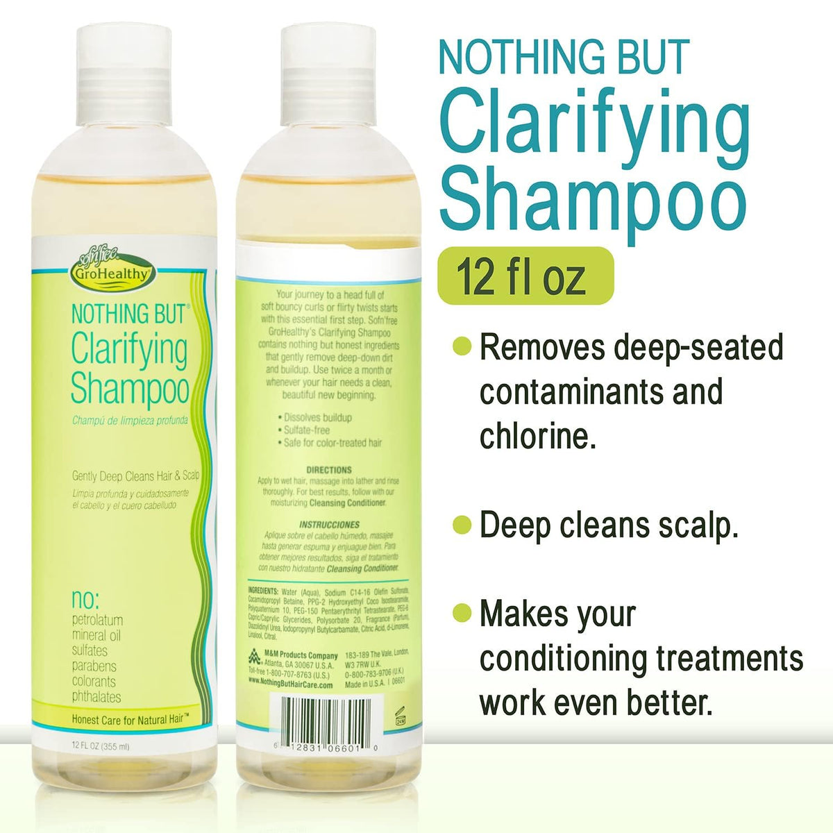 NOTHING BUT label detail highlighting sulfate-free ingredients and safety benefit