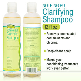 NOTHING BUT label detail highlighting sulfate-free ingredients and safety benefit