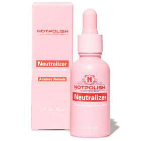 Notpolish bottle front label showing peach neutralizer and easy use benefit