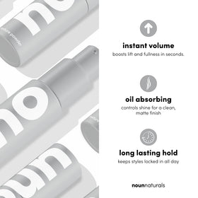 NOUN powder texture close-up highlighting glacial clay particles for natural volume