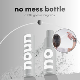 NOUN bottle in hand for scale verification and easy travel-sized convenience