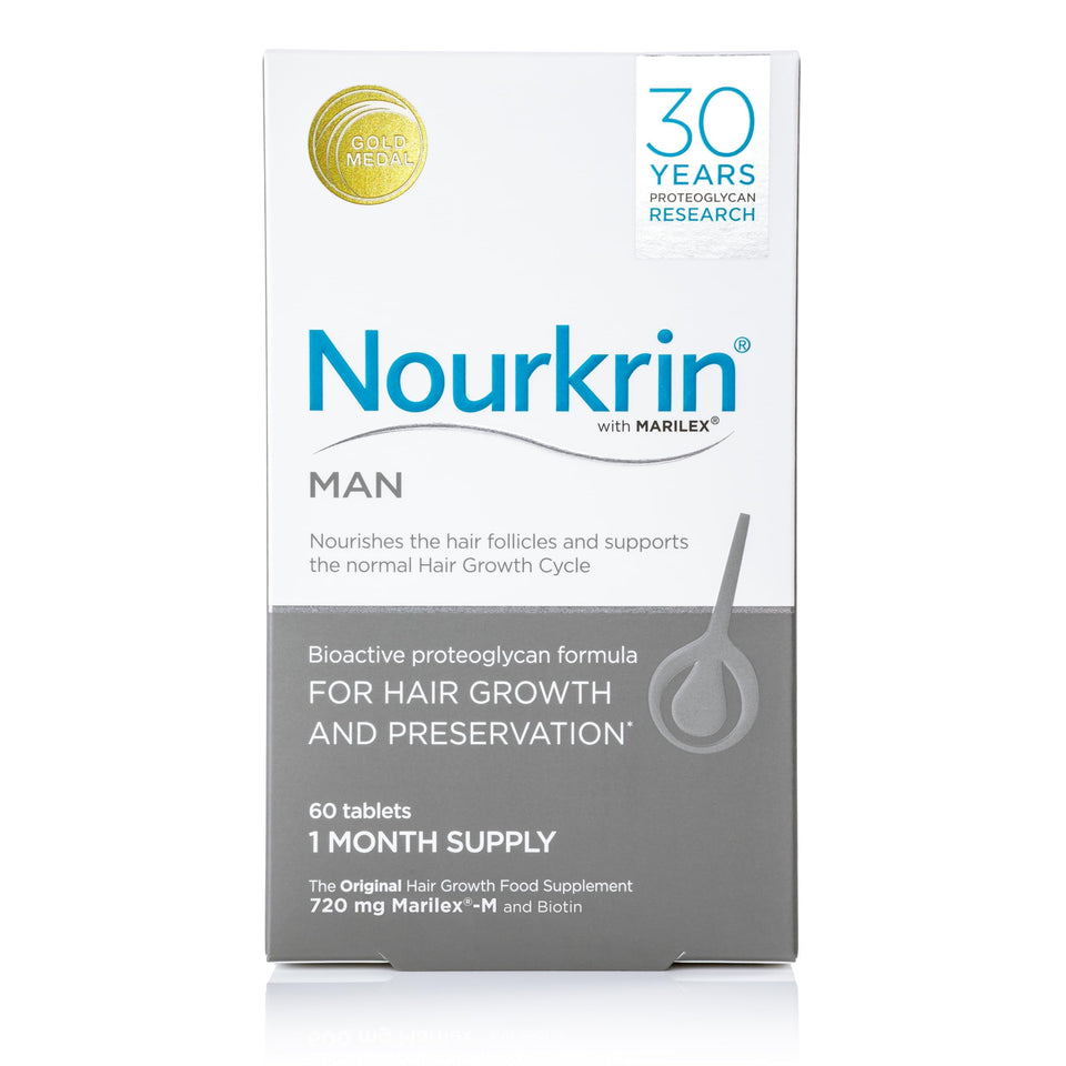 Nourkrin front packaging shown clearly, supports visible hair resilience