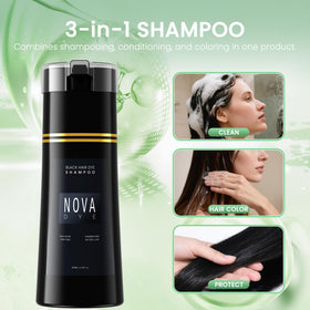 NOVA DYE applied in shower showing easy at-home color application benefit