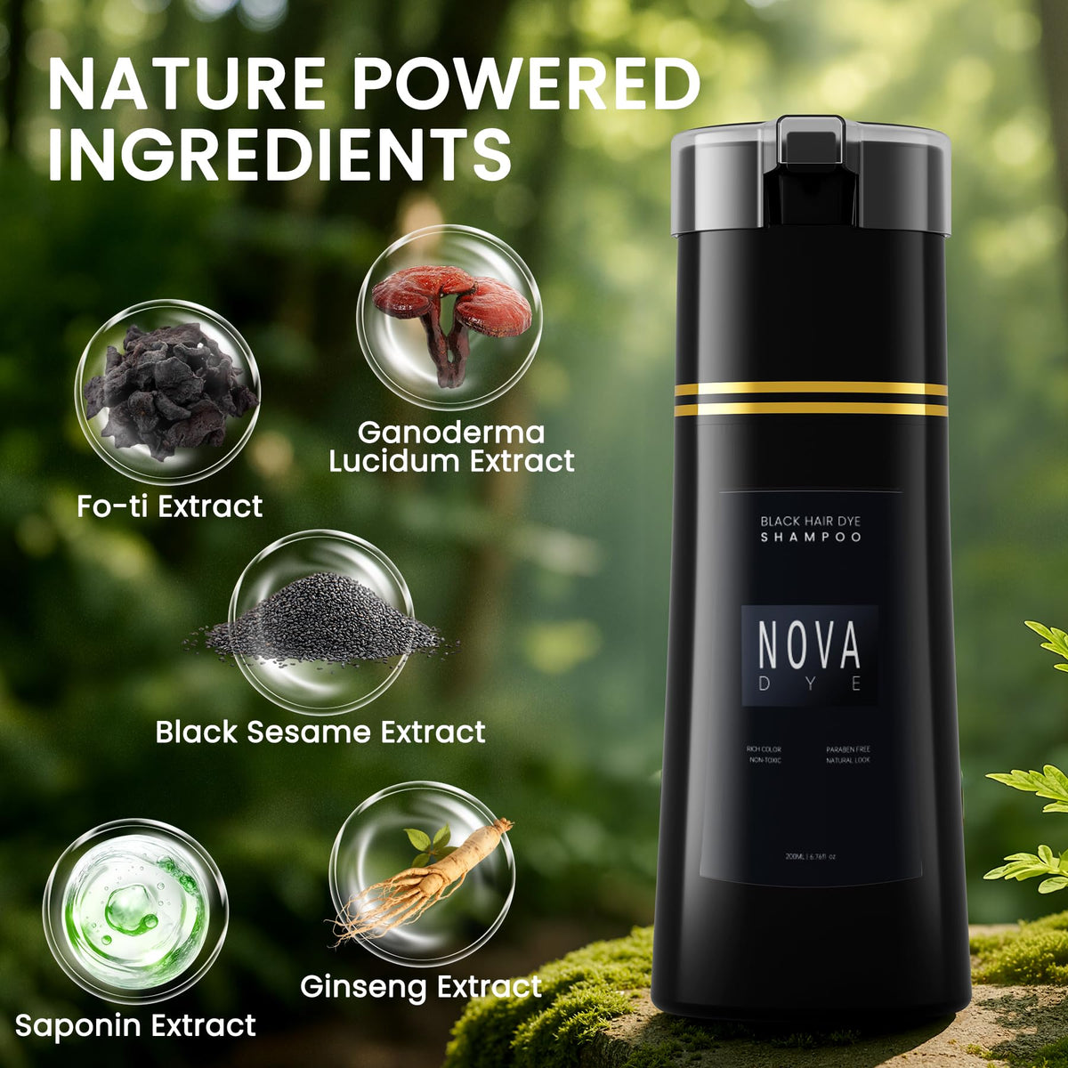 NOVA DYE foamy shampoo texture close-up demonstrating gentle conditioning