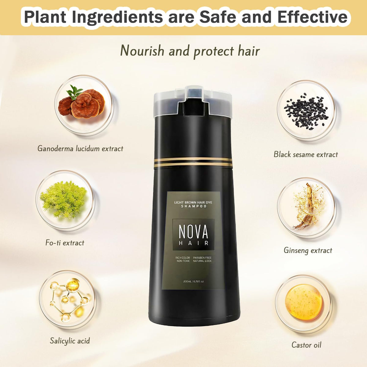 Nova Hair lather in hand showing creamy texture and easy application benefit