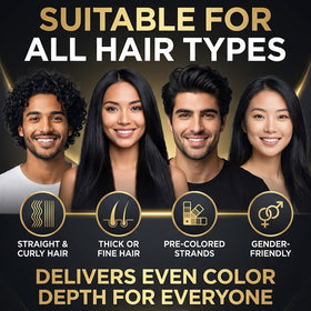 Nova hair shampoo before and after view showing reduced gray and natural tone