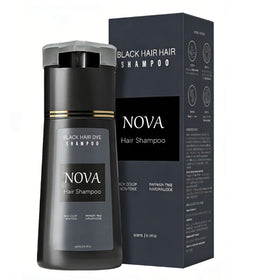 Nova hair shampoo lifestyle bathroom shelf displaying brand and everyday use