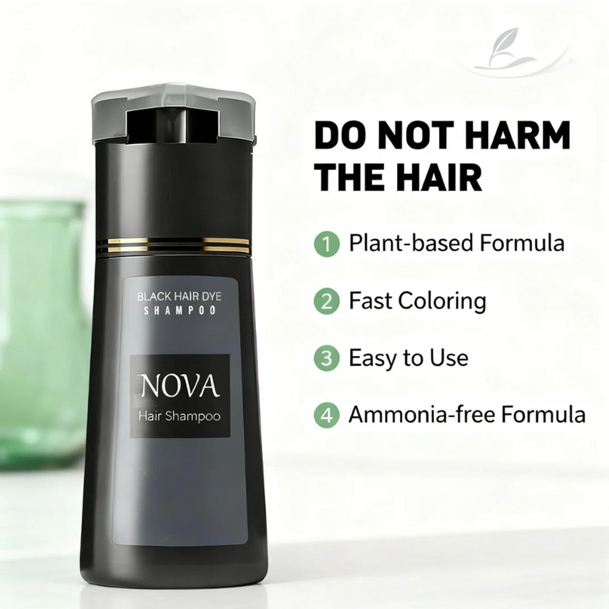 Nova hair shampoo scale and contents showing bottle size and travel convenience